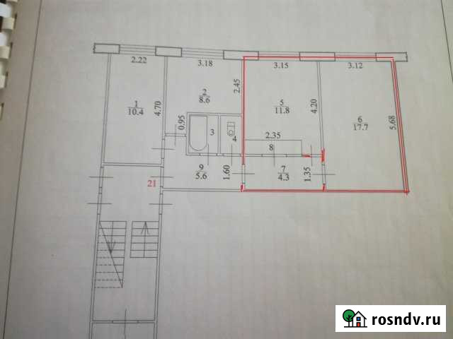Комната 35.2 м² в 3-ком. кв., 1/5 эт. на продажу в Благовещенске Амурской области Благовещенск - изображение 1
