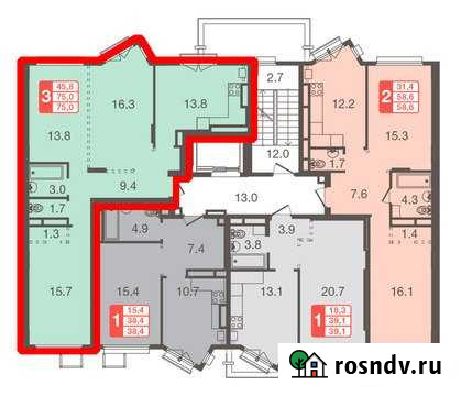 3-комнатная квартира, 75 м², 2/5 эт. на продажу в Химках Химки - изображение 1