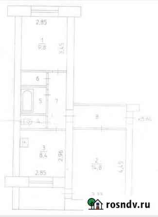 2-комнатная квартира, 47 м², 3/5 эт. в аренду на длительный срок в Соликамске Соликамск