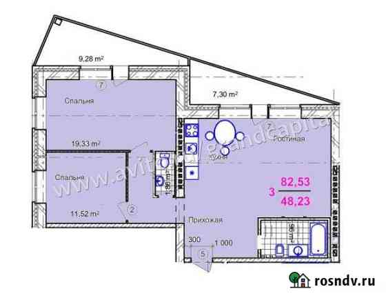 3-комнатная квартира, 90.8 м², 4/7 эт. на продажу в Ульяновске Ульяновск