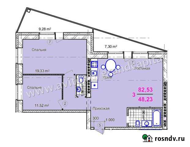 3-комнатная квартира, 90.8 м², 4/7 эт. на продажу в Ульяновске Ульяновск - изображение 1