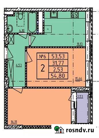 2-комнатная квартира, 56.1 м², 1/14 эт. на продажу в Нижнем Новгороде Нижний Новгород - изображение 1