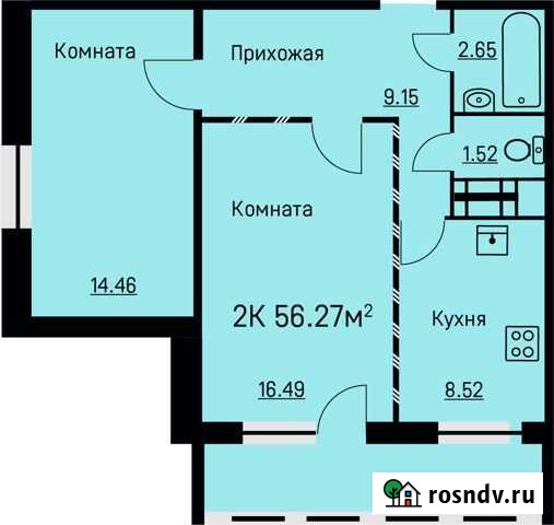 2-комнатная квартира, 56.3 м², 9/10 эт. на продажу в Перми Пермь - изображение 1