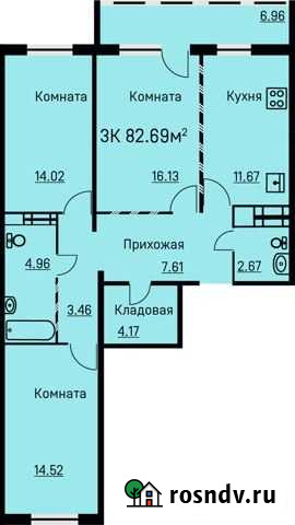 3-комнатная квартира, 82.7 м², 1/16 эт. на продажу в Перми Пермь - изображение 1