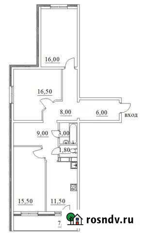3-комнатная квартира, 88.1 м², 7/16 эт. на продажу в Петрозаводске Петрозаводск - изображение 1
