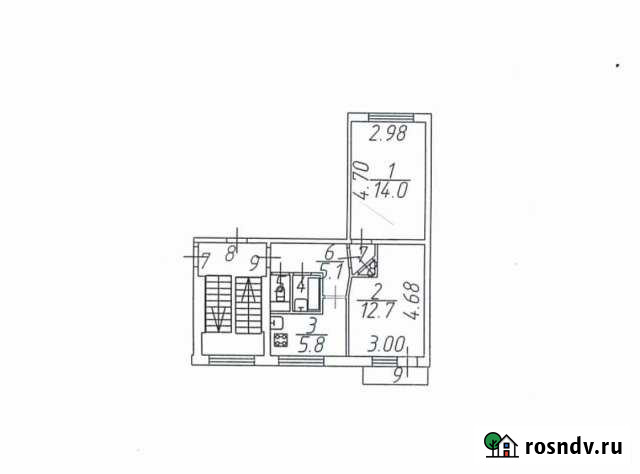 2-комнатная квартира, 41.3 м², 3/5 эт. на продажу в Троицком Московской области Троицкое - изображение 1
