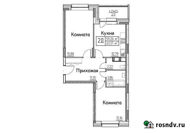 2-комнатная квартира, 61 м², 8/9 эт. на продажу в Сургуте Ханты-Мансийского АО Сургут - изображение 1