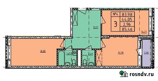 3-комнатная квартира, 86.9 м², 1/14 эт. на продажу в Нижнем Новгороде Нижний Новгород - изображение 1