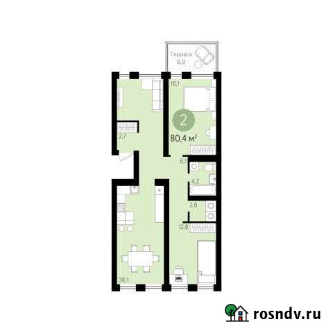 2-комнатная квартира, 80.4 м², 1/9 эт. на продажу в Екатеринбурге Екатеринбург - изображение 1