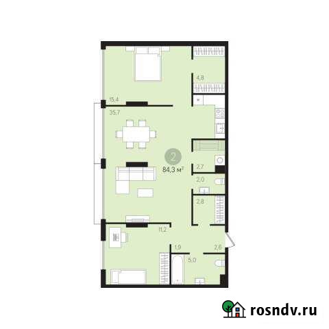 2-комнатная квартира, 84 м², 2/10 эт. на продажу в Тюмени Тюмень - изображение 1