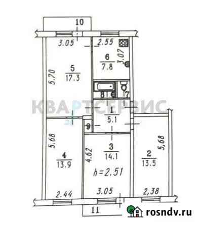 4-комнатная квартира, 75 м², 5/5 эт. на продажу в Омске Омск