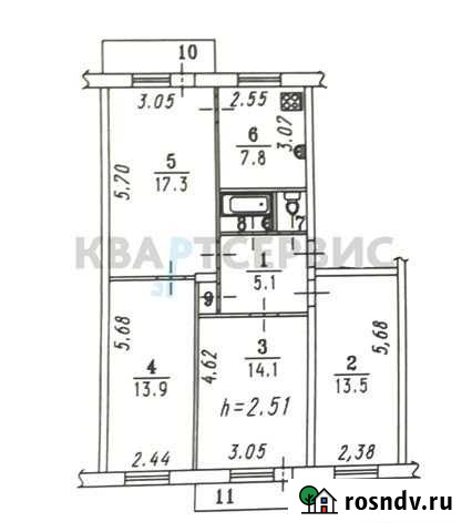 4-комнатная квартира, 75 м², 5/5 эт. на продажу в Омске Омск - изображение 1