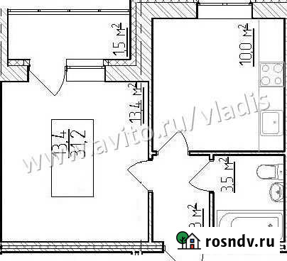 1-комнатная квартира, 31.2 м², 3/3 эт. на продажу в Муроме Муром - изображение 1