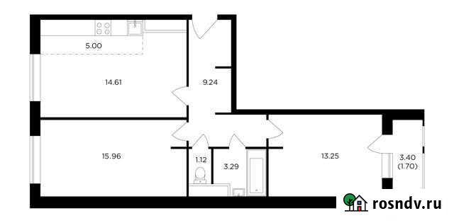 3-комнатная квартира, 64.2 м², 2/25 эт. на продажу в Одинцово Одинцово - изображение 1
