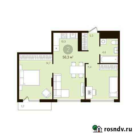 2-комнатная квартира, 57.7 м², 8/10 эт. на продажу в Тюмени Тюмень