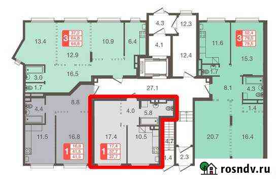 1-комнатная квартира, 37.7 м², 1/5 эт. на продажу в Химках Химки