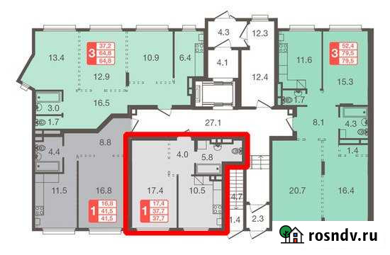 1-комнатная квартира, 37.7 м², 1/5 эт. на продажу в Химках Химки - изображение 1
