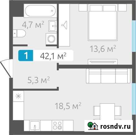 1-комнатная квартира, 42 м², 3/4 эт. на продажу в Тюмени Тюмень - изображение 1