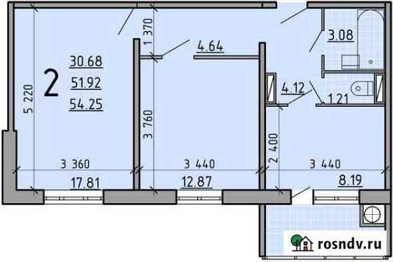 2-комнатная квартира, 54.3 м², 2/10 эт. на продажу в Рязани Рязань