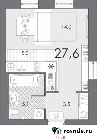 Квартира-студия, 27.6 м², 3/24 эт. на продажу в Тюмени Тюмень - изображение 1