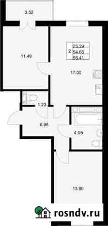2-комнатная квартира, 56 м², 8/11 эт. на продажу в Пушкине Пушкин