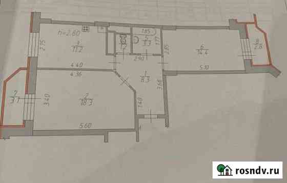 2-комнатная квартира, 56.7 м², 8/17 эт. на продажу в Звенигороде Звенигород