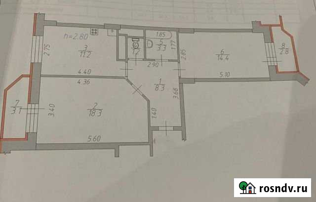 2-комнатная квартира, 56.7 м², 8/17 эт. на продажу в Звенигороде Звенигород - изображение 1