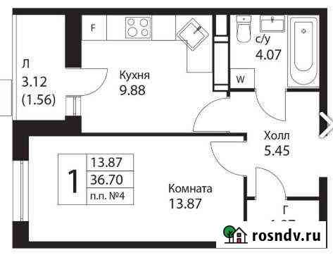 1-комнатная квартира, 36.7 м², 5/14 эт. на продажу в Ватутинках Ватутинки