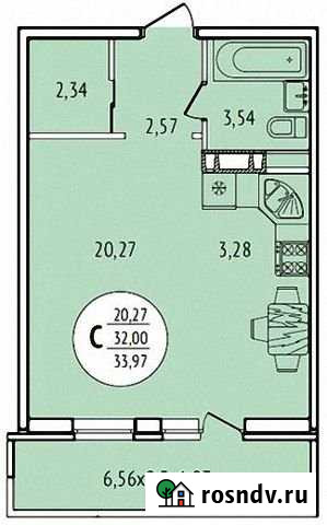 Квартира-студия, 33 м², 13/16 эт. на продажу в Краснодаре Краснодар - изображение 1