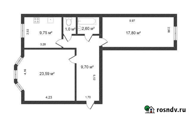 2-комнатная квартира, 58 м², 3/5 эт. на продажу в Новом Уренгое Новый Уренгой - изображение 1