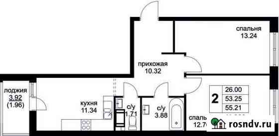 2-комнатная квартира, 55.2 м², 4/9 эт. на продажу в Московском Московской области Московский