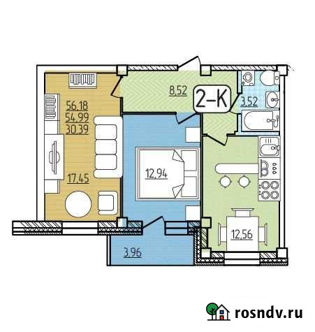 2-комнатная квартира, 56.2 м², 9/9 эт. на продажу в Улан-Удэ Улан-Удэ - изображение 1