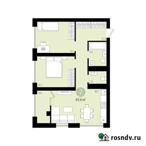 2-комнатная квартира, 65.4 м², 9/16 эт. на продажу в Сургуте Ханты-Мансийского АО Сургут
