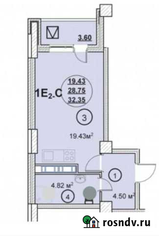 Квартира-студия, 32.4 м², 17/20 эт. на продажу в Волгограде Волгоград - изображение 1