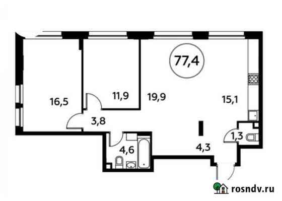 3-комнатная квартира, 77.4 м², 2/16 эт. на продажу в Коммунарке Коммунарка