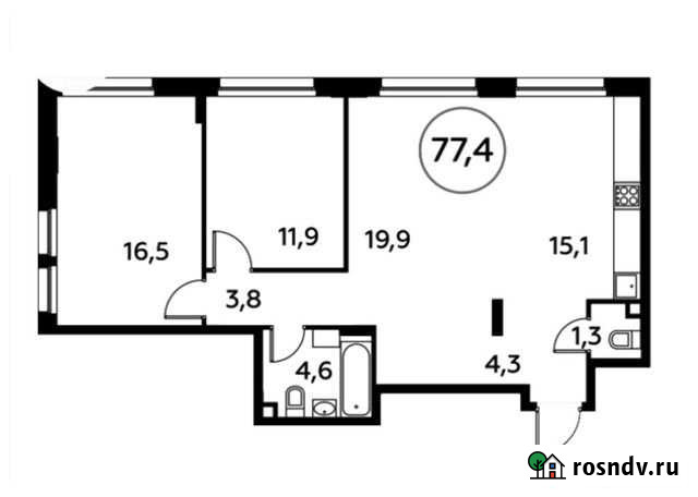 3-комнатная квартира, 77.4 м², 2/16 эт. на продажу в Коммунарке Коммунарка - изображение 1
