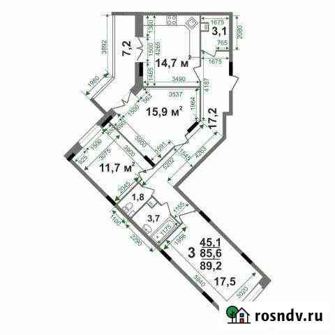3-комнатная квартира, 89.2 м², 7/15 эт. на продажу во Владимире Владимир