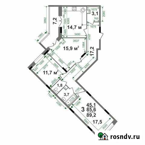 3-комнатная квартира, 89.2 м², 7/15 эт. на продажу во Владимире Владимир - изображение 1