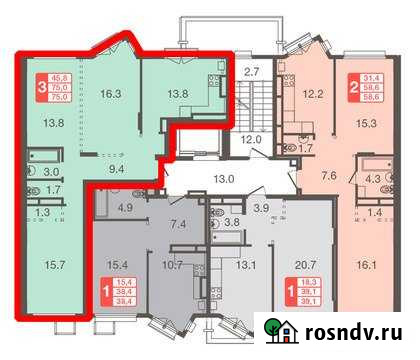 3-комнатная квартира, 75 м², 3/5 эт. на продажу в Химках Химки - изображение 1