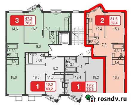 2-комнатная квартира, 59.4 м², 3/5 эт. на продажу в Химках Химки - изображение 1