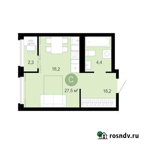 Квартира-студия, 28.5 м², 13/16 эт. на продажу в Тюмени Тюмень - изображение 1