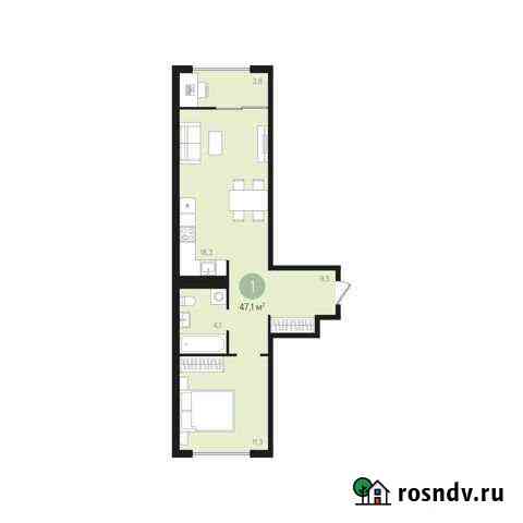 1-комнатная квартира, 47 м², 2/9 эт. на продажу в Тюмени Тюмень