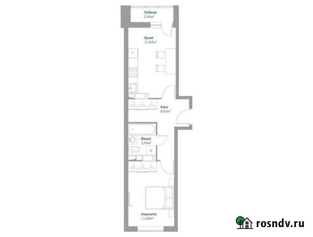 1-комнатная квартира, 38.1 м², 10/17 эт. на продажу в Томилино Томилино - изображение 1