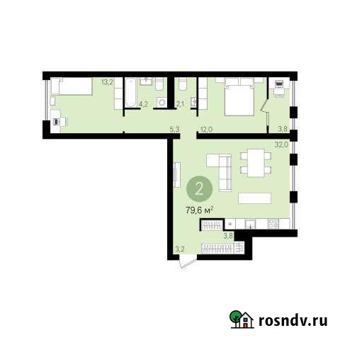 2-комнатная квартира, 79.6 м², 2/9 эт. на продажу в Екатеринбурге Екатеринбург - изображение 1
