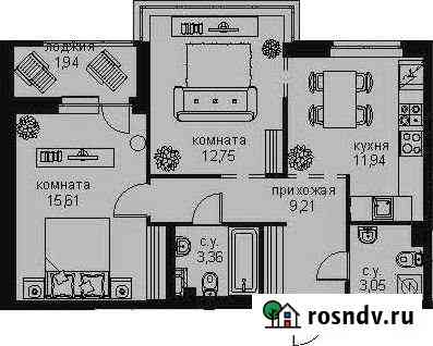 2-комнатная квартира, 58 м², 10/12 эт. на продажу в Кудрово Кудрово