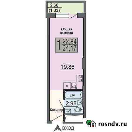 Квартира-студия, 24.2 м², 17/18 эт. на продажу в Воронеже Воронеж