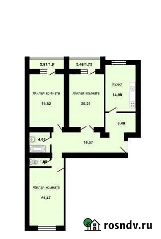 3-комнатная квартира, 109.8 м², 13/16 эт. на продажу в Самаре Самара - изображение 1