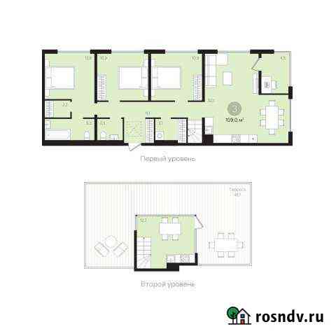 3-комнатная квартира, 109 м², 9/9 эт. на продажу в Екатеринбурге Екатеринбург