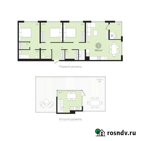 3-комнатная квартира, 109 м², 9/9 эт. на продажу в Екатеринбурге Екатеринбург - изображение 1