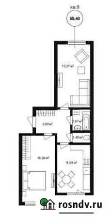 2-комнатная квартира, 57.9 м², 2/3 эт. на продажу в Андреевке Андреевка